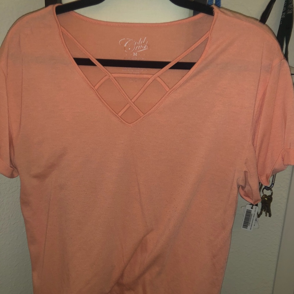 Strappy neckline t shirt